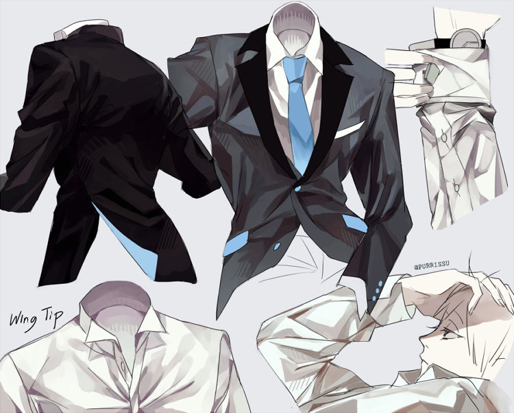 布料皮衣质感和褶皱绘制参考学画画