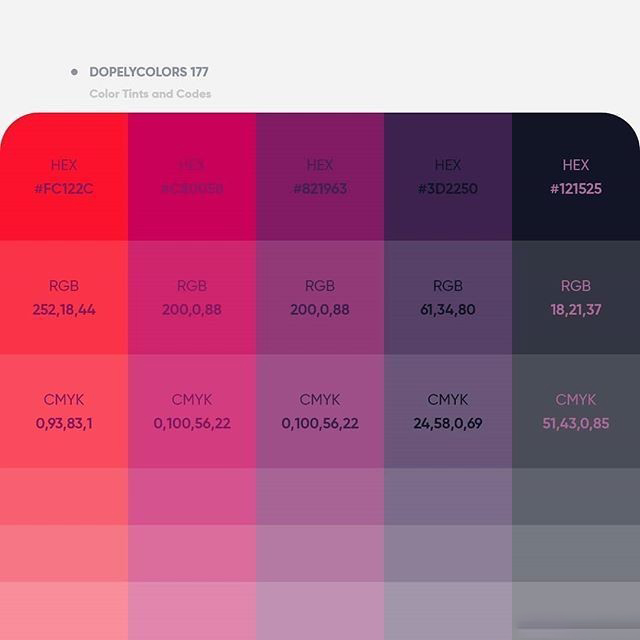渐变色卡素材附带色号值灵感