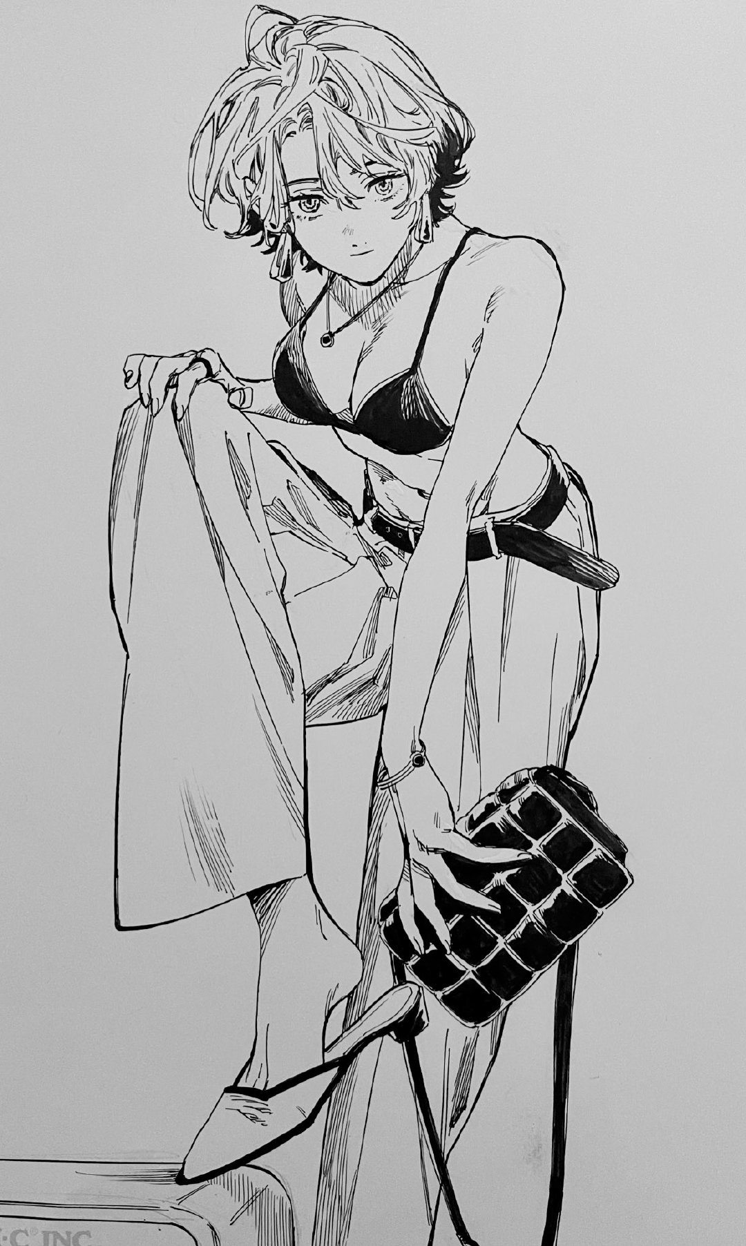 小姐姐干净线稿临摹走一波twiyozudami