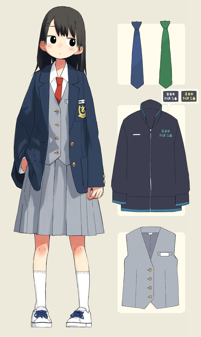 画师  クマノイ 可爱的校服少女，و ̑̑ ，干货 插画图片壁纸