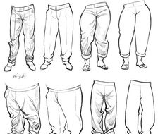 裤子的褶皱绘制的参考，纹理细节要多注意