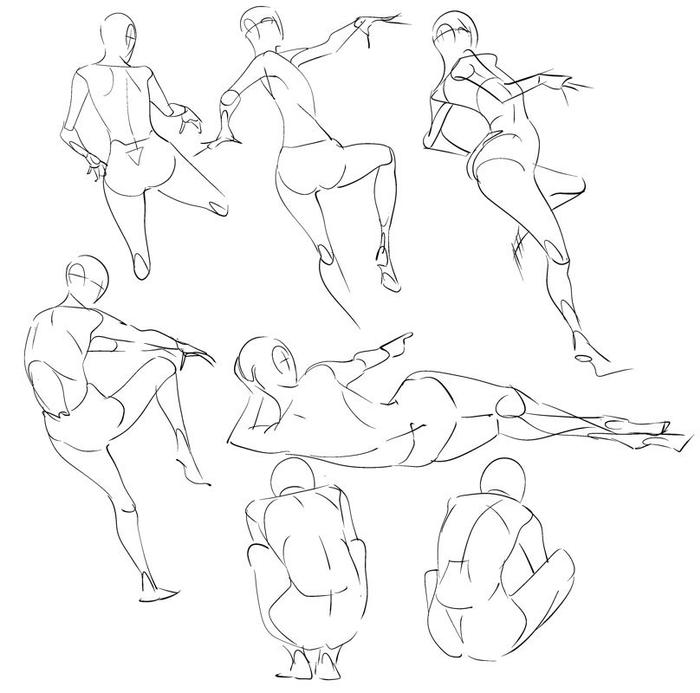 画师Amagi_Yoshihito 人体动态练习，拿去参考吧插画图片壁纸