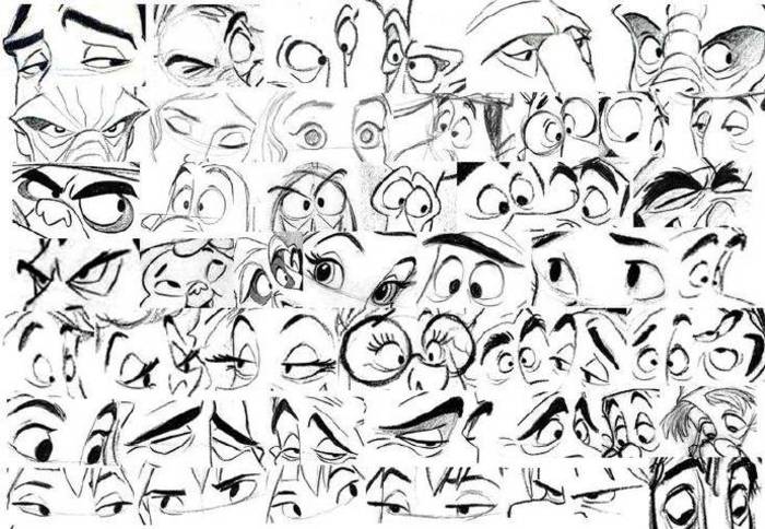 动漫眼睛传递心情。不同类型的眼睛表现人物性格和情绪插画图片壁纸