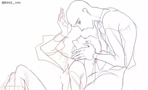 情侣双人互动绘画参考简单实用的干货