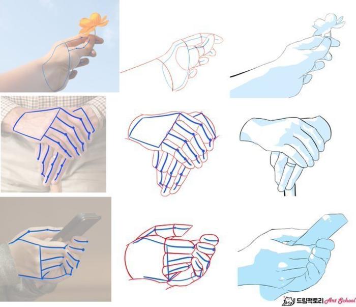 手的不同受力姿势与关节位置，学画画 插画图片壁纸