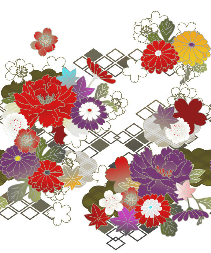 一组和风素材 -服装绘画素材-触站