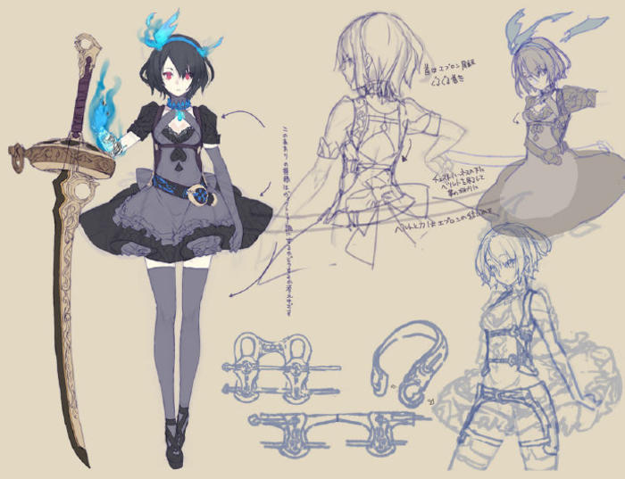 游戏《SINoALICE死亡爱丽丝》角色和武器概念插画图片壁纸