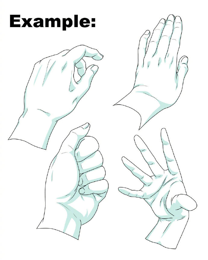 一组手的绘画参考自己收藏