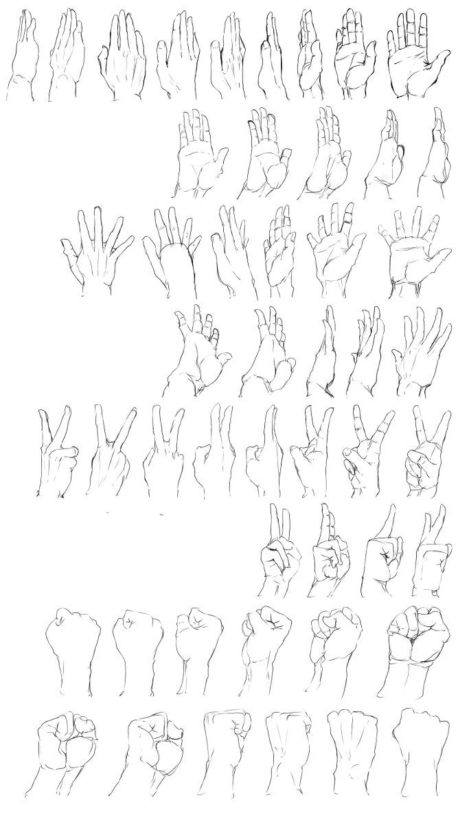 给大家分享一组各种手势姿势以及手臂的绘制画法，收了练习  插画图片壁纸