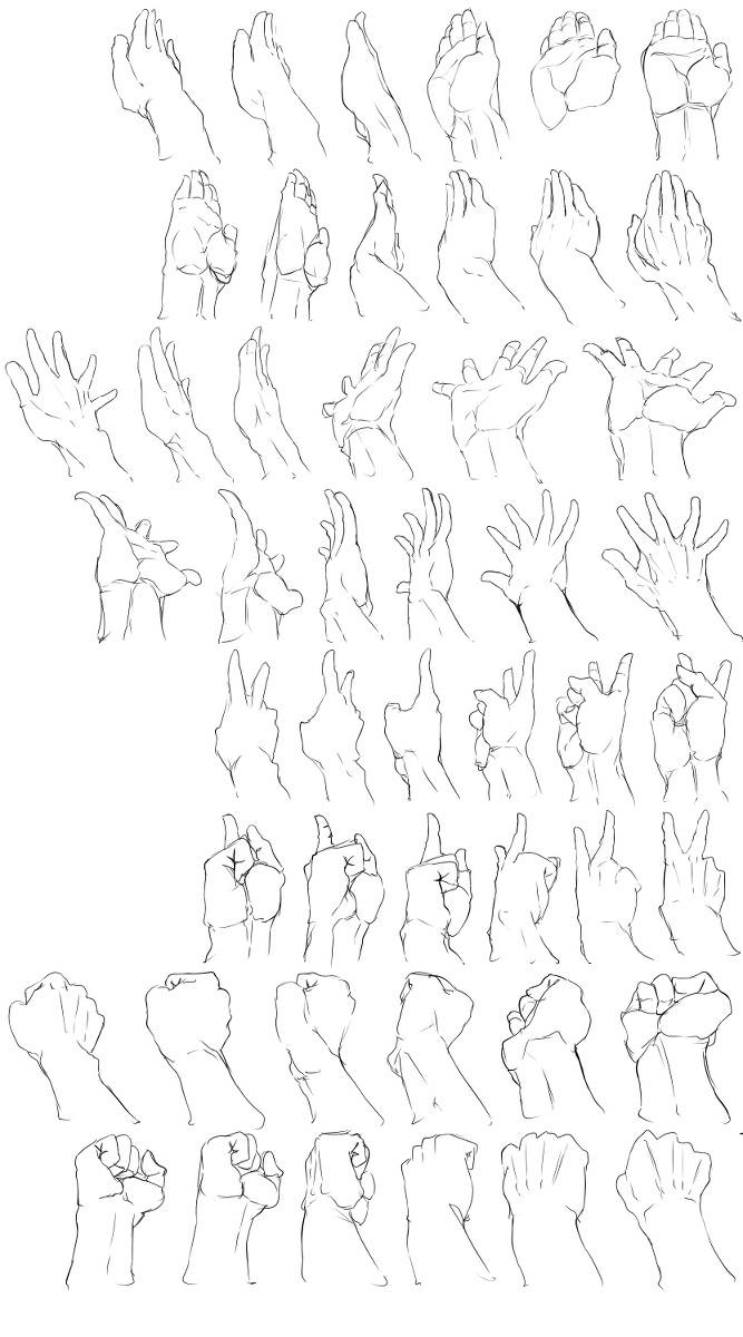 给大家分享一组各种手势姿势以及手臂的绘制画法，收了练习  插画图片壁纸