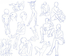 动漫人物单人肢体动作到双人肢体动作参考，表情到动作刻画PID：50501814