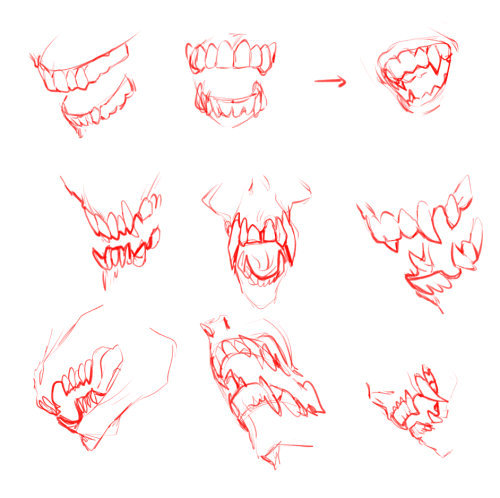 牙齿画法五官绘画素材
