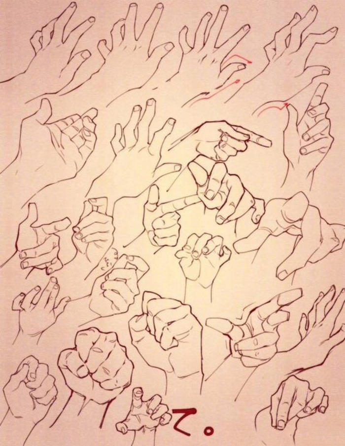 手部动态的绘制参考，多多画手别像个鸡爪一样啦 插画图片壁纸