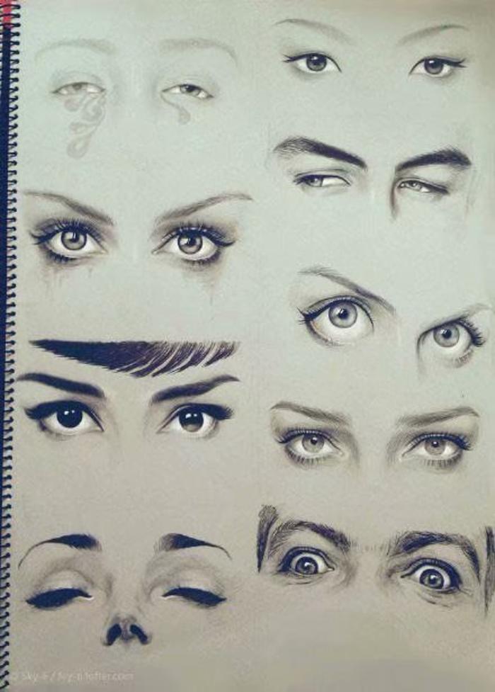 一些眼睛的画法素材，学画画 插画图片壁纸