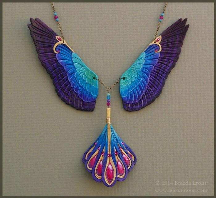 Brenda Lyons参照各种飞禽翅膀的配色与样式做出的饰品 插画图片壁纸