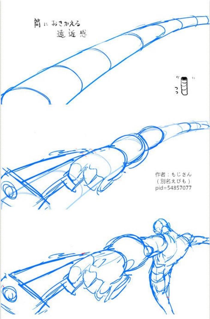 只看第一张你能猜到画的是啥吗，构图透视绘画教程，via：绘师もじさん 插画图片壁纸