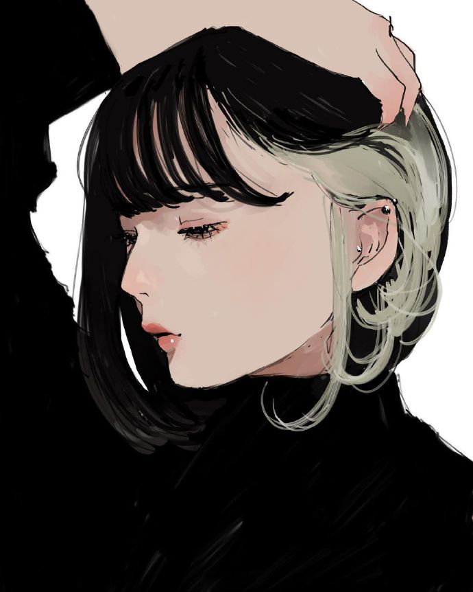 神情忧郁的女生这种画风你喜欢么画师nekokawaii