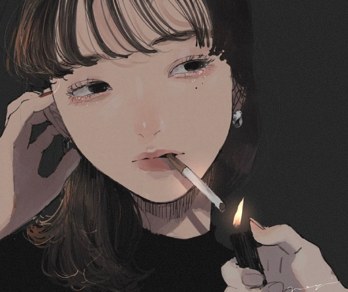 神情忧郁的女生这种画风你喜欢么画师nekokawaii