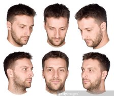 不同角度男性头部和发型素材