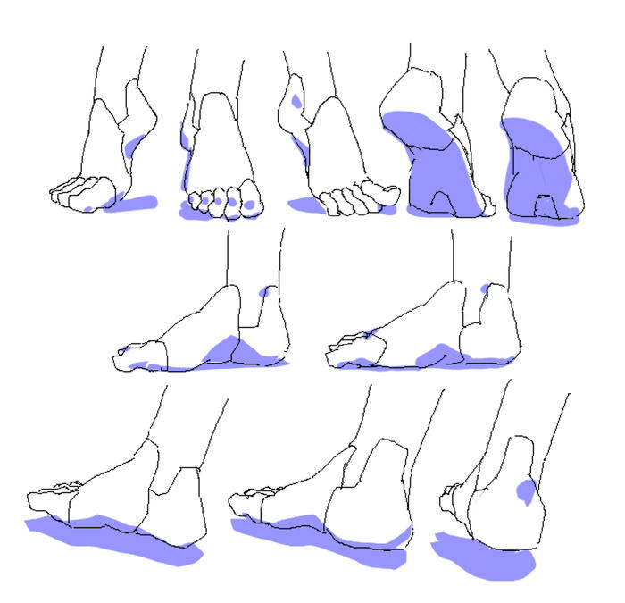 多角度脚部素材参考插画图片壁纸