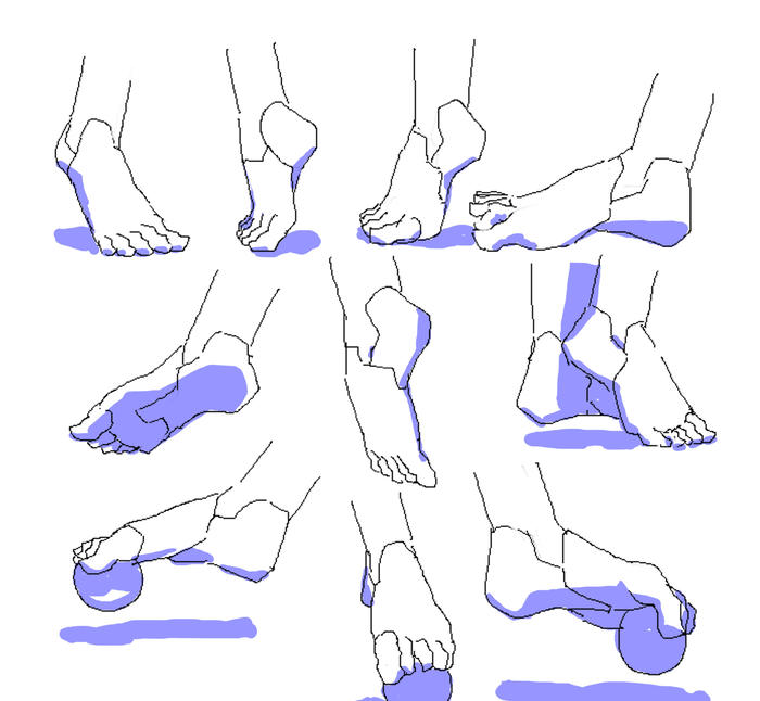 多角度脚部素材参考插画图片壁纸