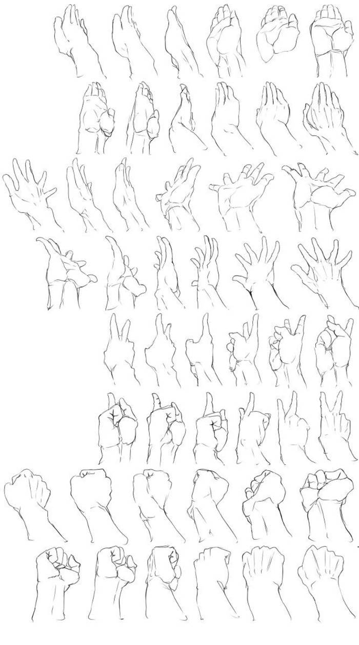 给大家分享一些手势练习参考，手废福利，转走学习插画图片壁纸