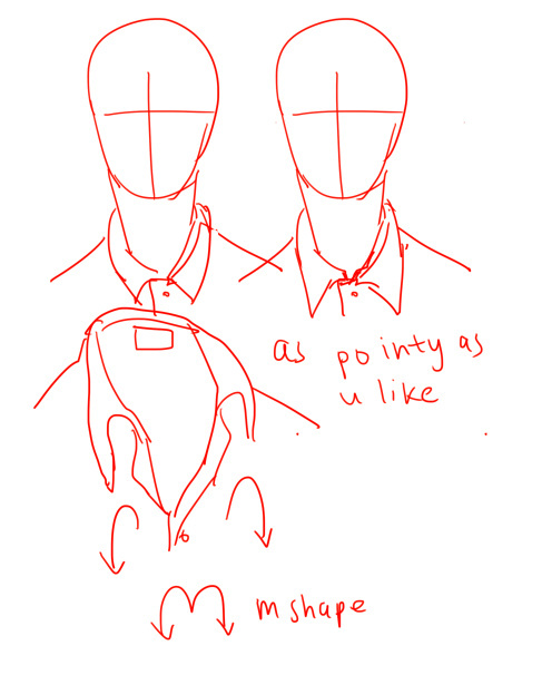 西服领口和裙子画法 学画画