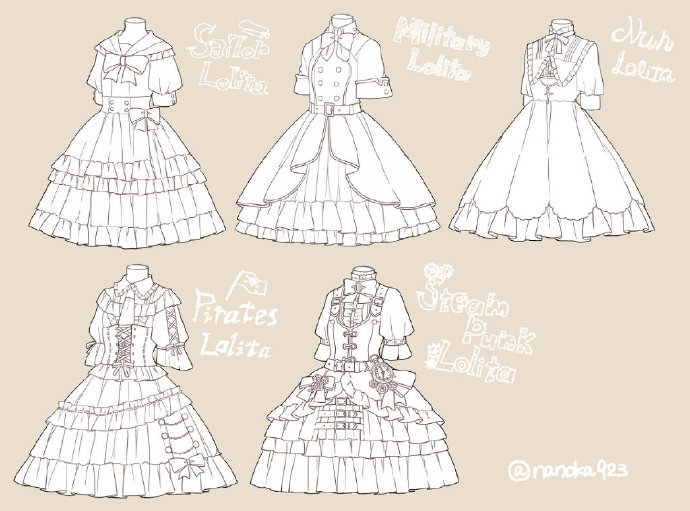 各式lo裙参考没灵感画裙子时可以掏出来看两眼byなななのか6767