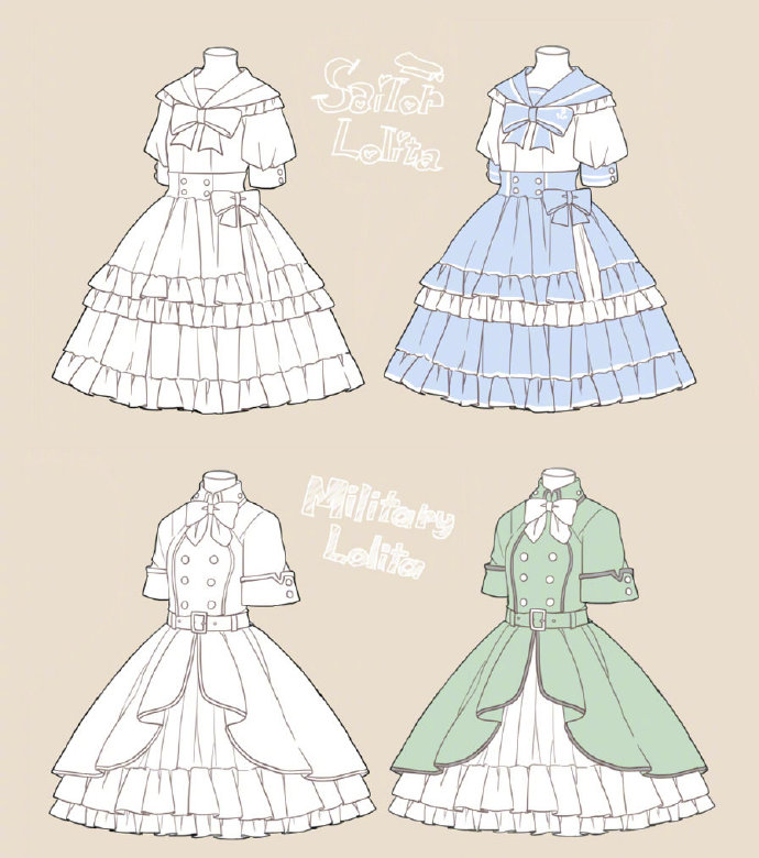各式lo裙参考没灵感画裙子时可以掏出来看两眼byなななのか6767