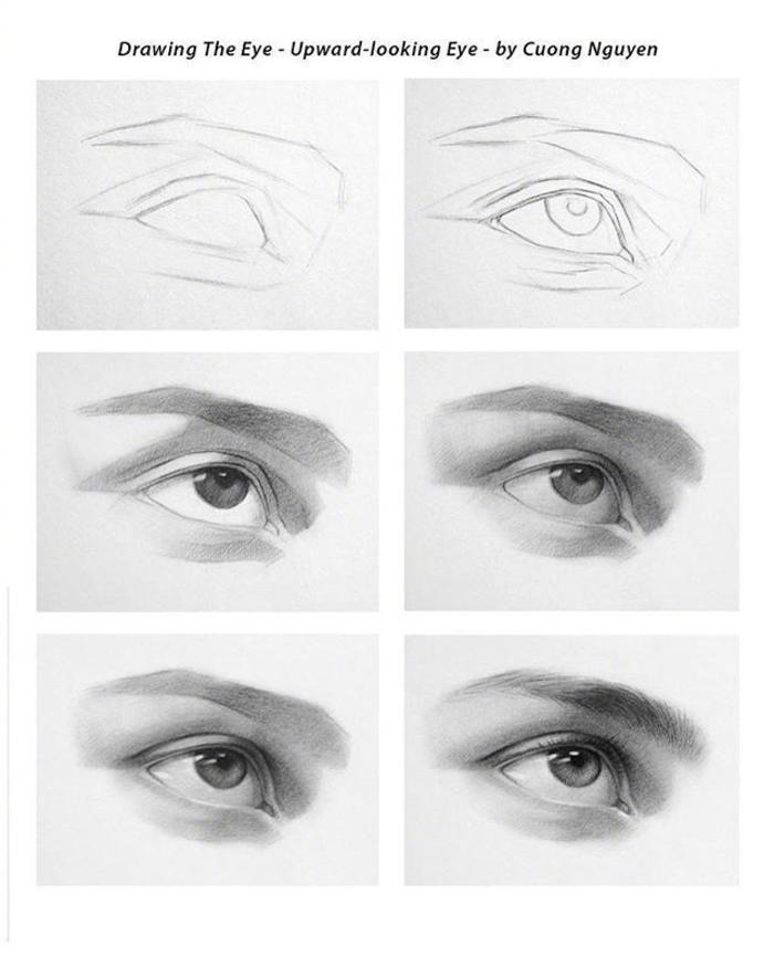 如何画眼睛、鼻子与嘴唇，一组素描头像的局部详解，Cuong Nguyen 插画图片壁纸