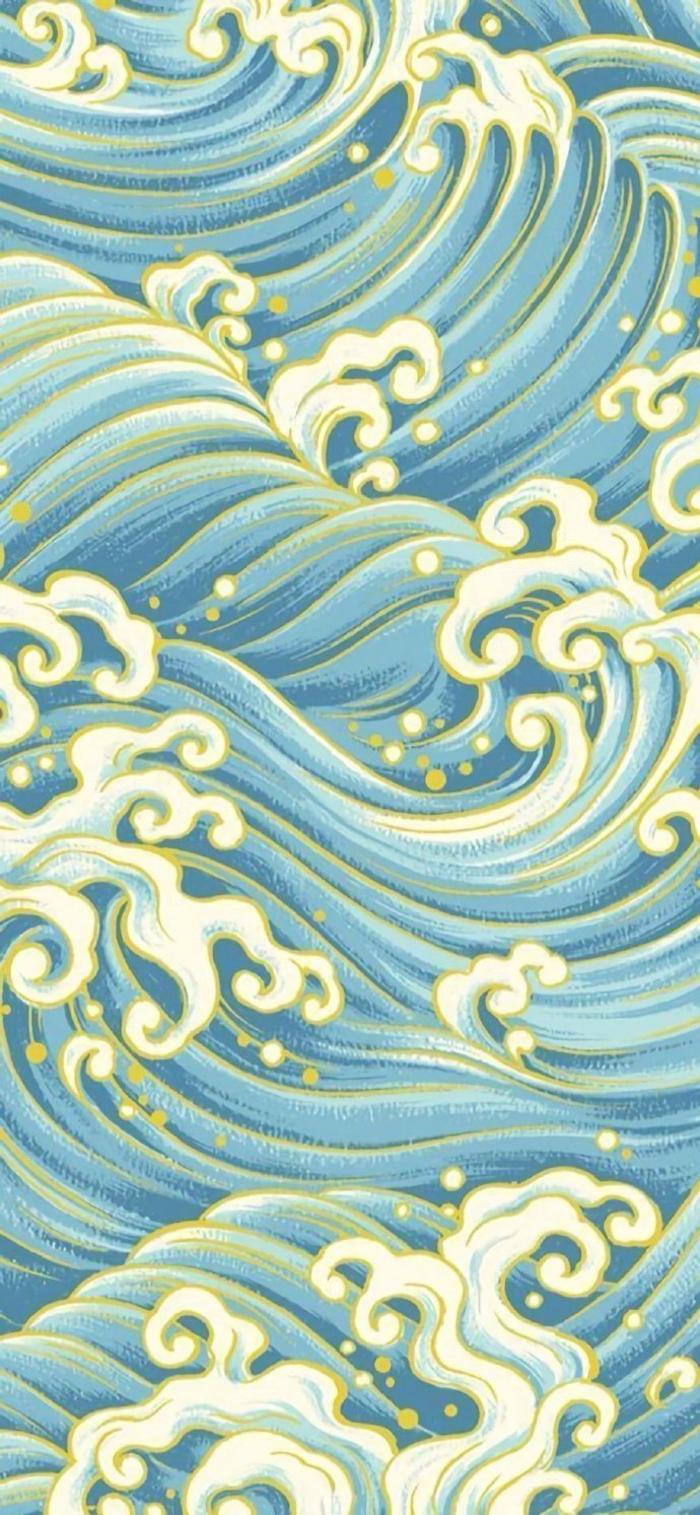 海浪纹理  插画图片壁纸
