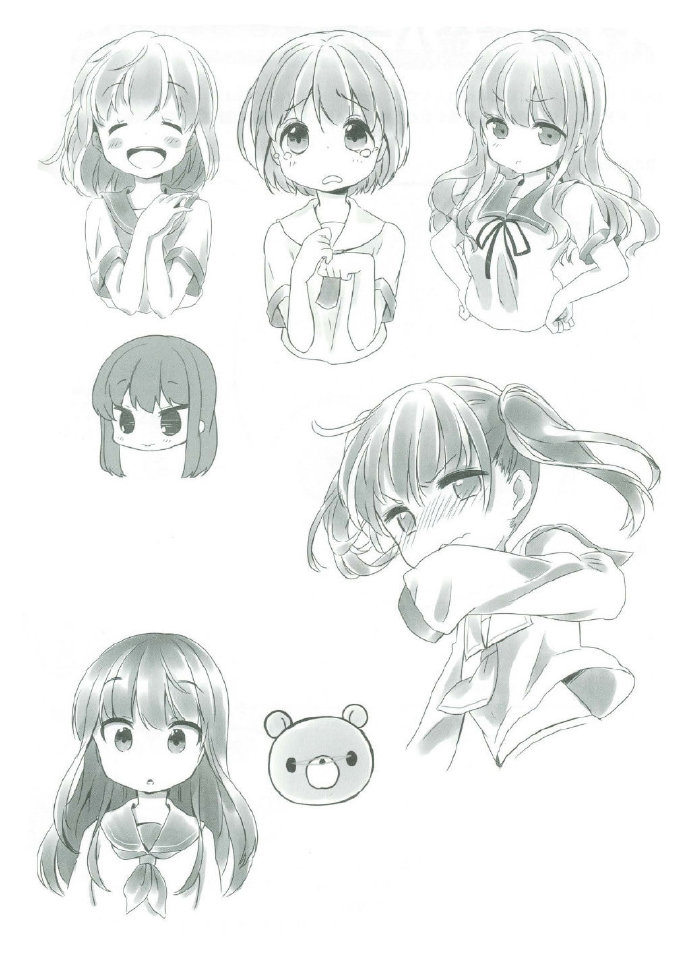 日系插画漫画角色表情参考学习一下表情的表达