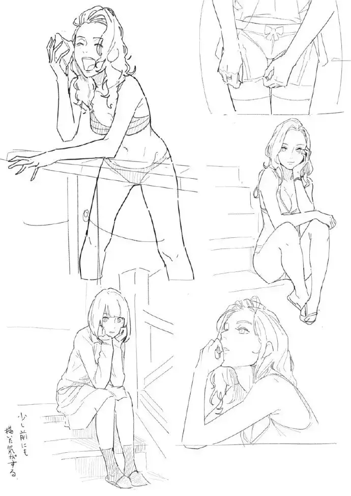 少女姿势参考素材学画画