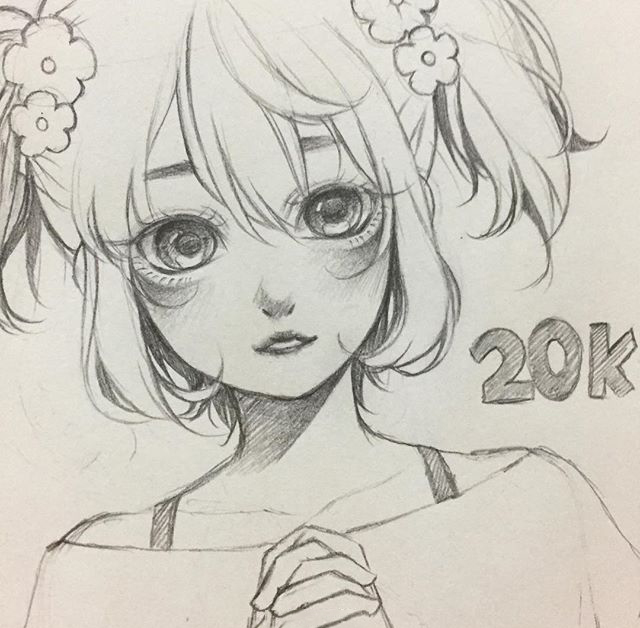 可爱小姐姐手绘线稿画师tasuchii
