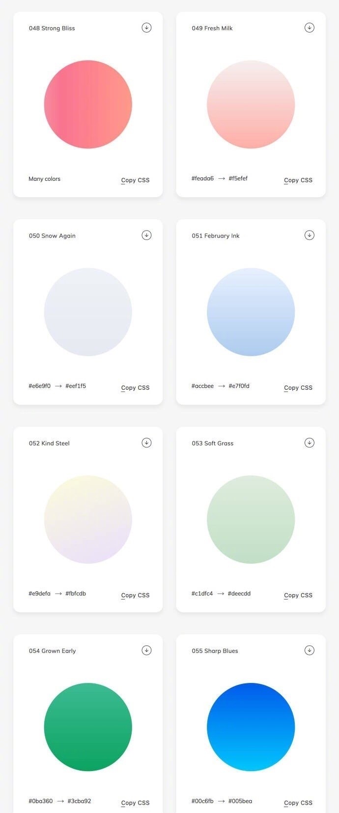 多款渐变色卡灵感需要学画画收藏