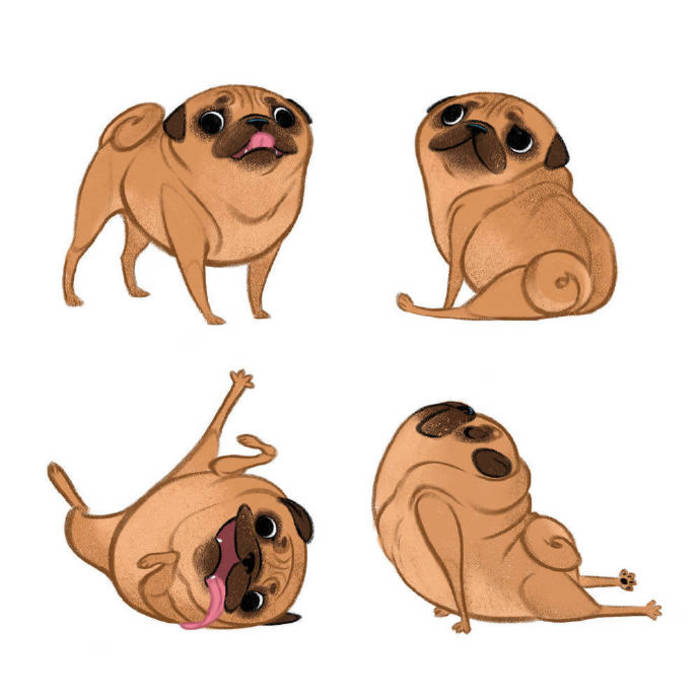 一组可爱的狗狗插画丨美国插画师 Natalie Murrow插画图片壁纸