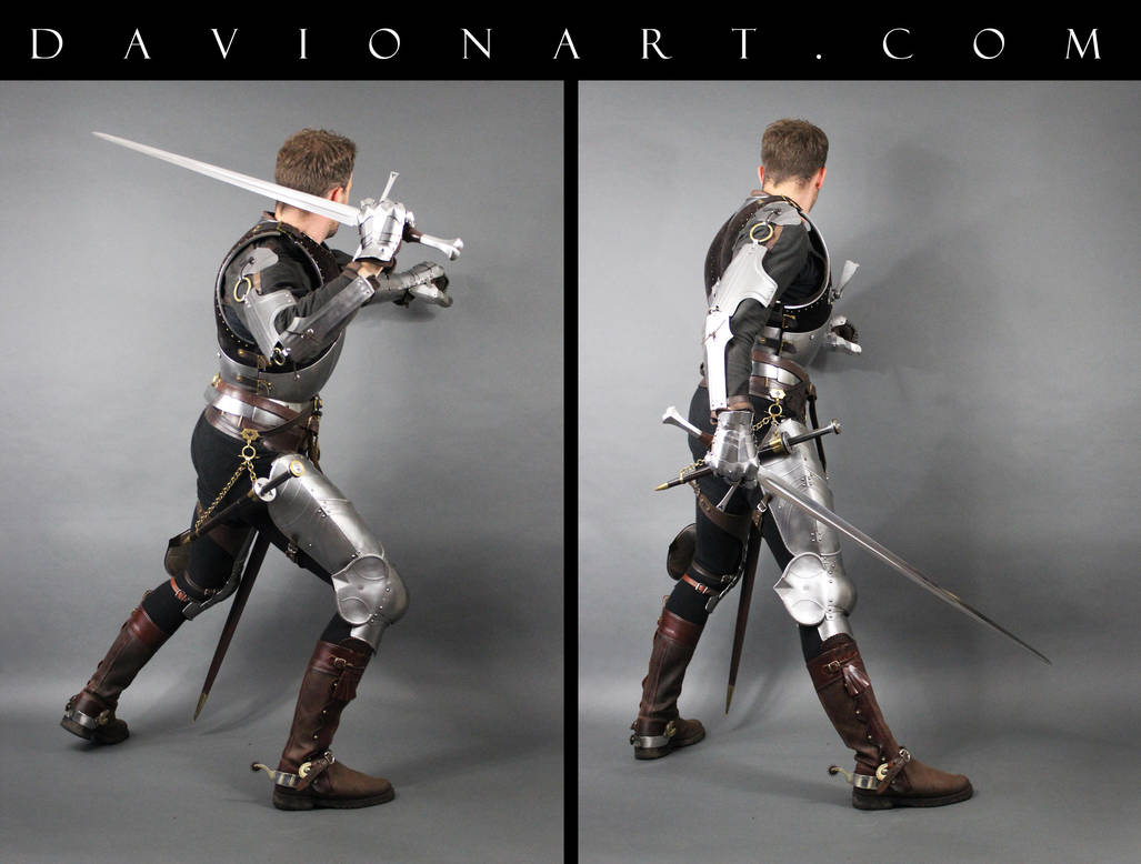 中世纪骑士打斗素材，服装动态一次到位插画图片壁纸