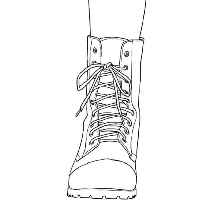 一组不同角度的鞋子线稿，临摹插画图片壁纸