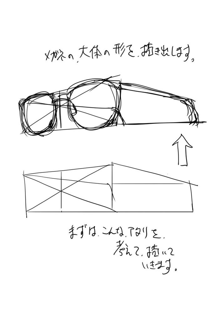 眼镜画法，从眼镜的形状到人透视参考 画法toshi 插画图片壁纸