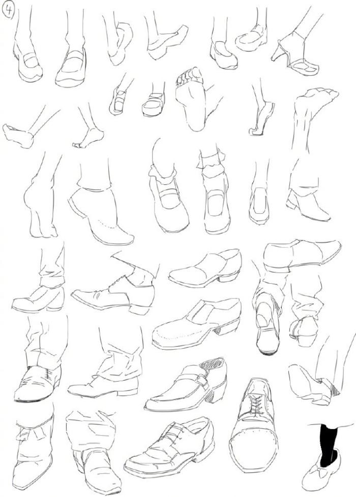 一组脚和鞋的绘制参考，学画画 插画图片壁纸