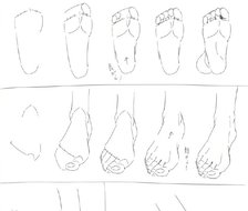 一组脚和鞋的绘制参考，学画画