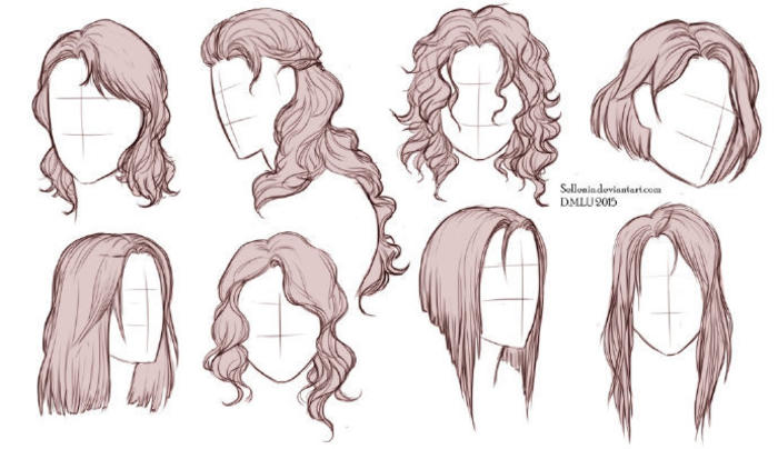 动漫女性人物 100种发型设计素材，适合画原创的时候参考练习  插画图片壁纸