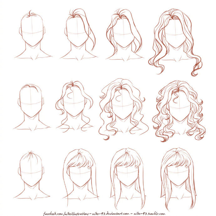 动漫女性人物100种发型设计素材适合画原创的时候参考练习
