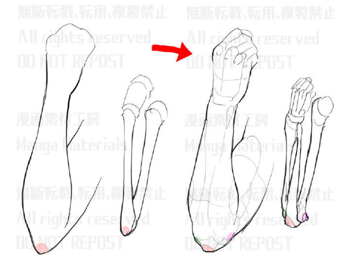 一组手臂的绘制教程，来自漫画素材工房 插画图片壁纸