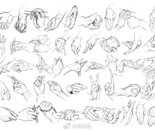 一组人体动态与手部参考 ​​​​，绘画素材分享