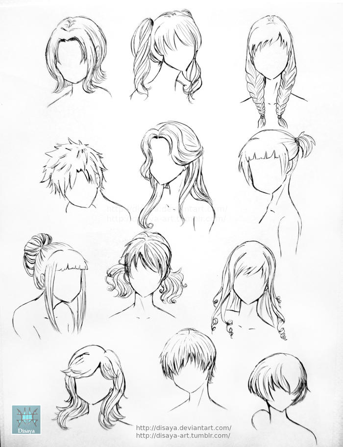 动漫女性人物的100种发型素材，学画画参考 插画图片壁纸
