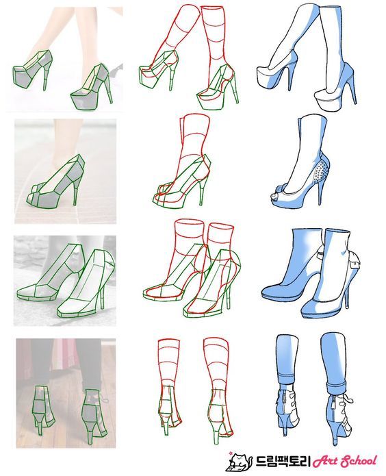 足部绘制教程，赤足、鞋子均有，干货收好插画图片壁纸