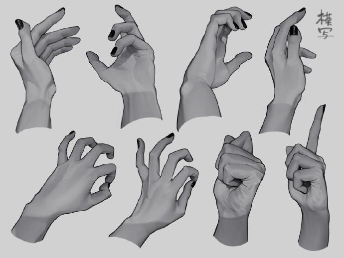 手的绘制参考学画画