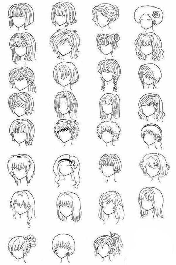 这么多发型，你喜欢哪一款，一组发型的绘画教程 插画图片壁纸
