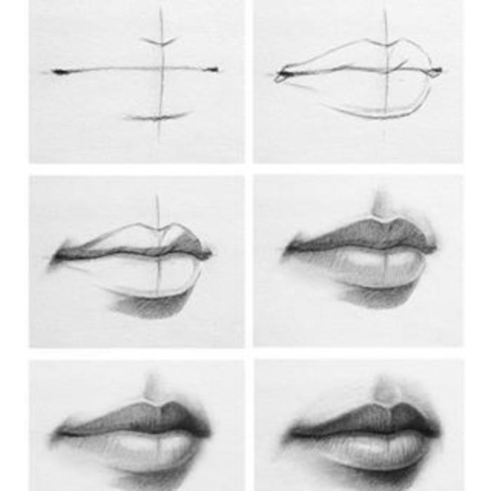 如何画眼睛、鼻子与嘴唇，一组素描头像的局部详解，初学素描人物必备，素材来自作者：Cuong Nguyen插画图片壁纸